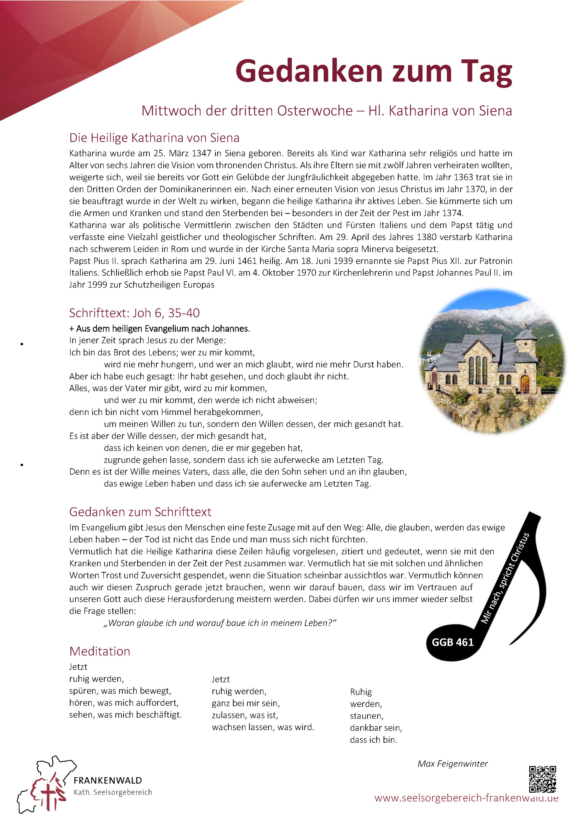 Mittwoch der dritten Osterwoche