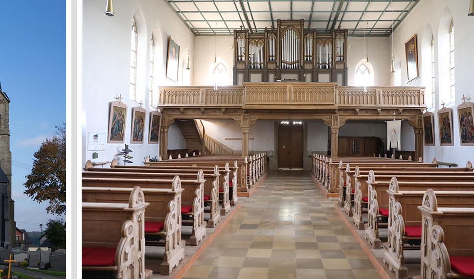 Slider mit verschiedenen Bildern im Kopf der Homepage der Pfarrei Tschirn