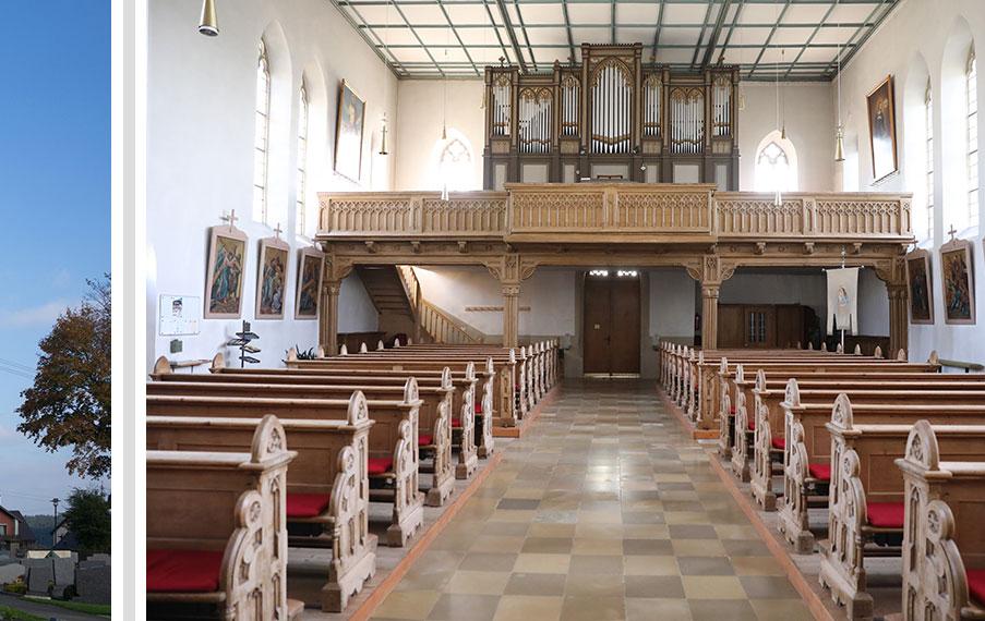 Slider mit verschiedenen Bildern im Kopf der Homepage der Pfarrei Tschirn